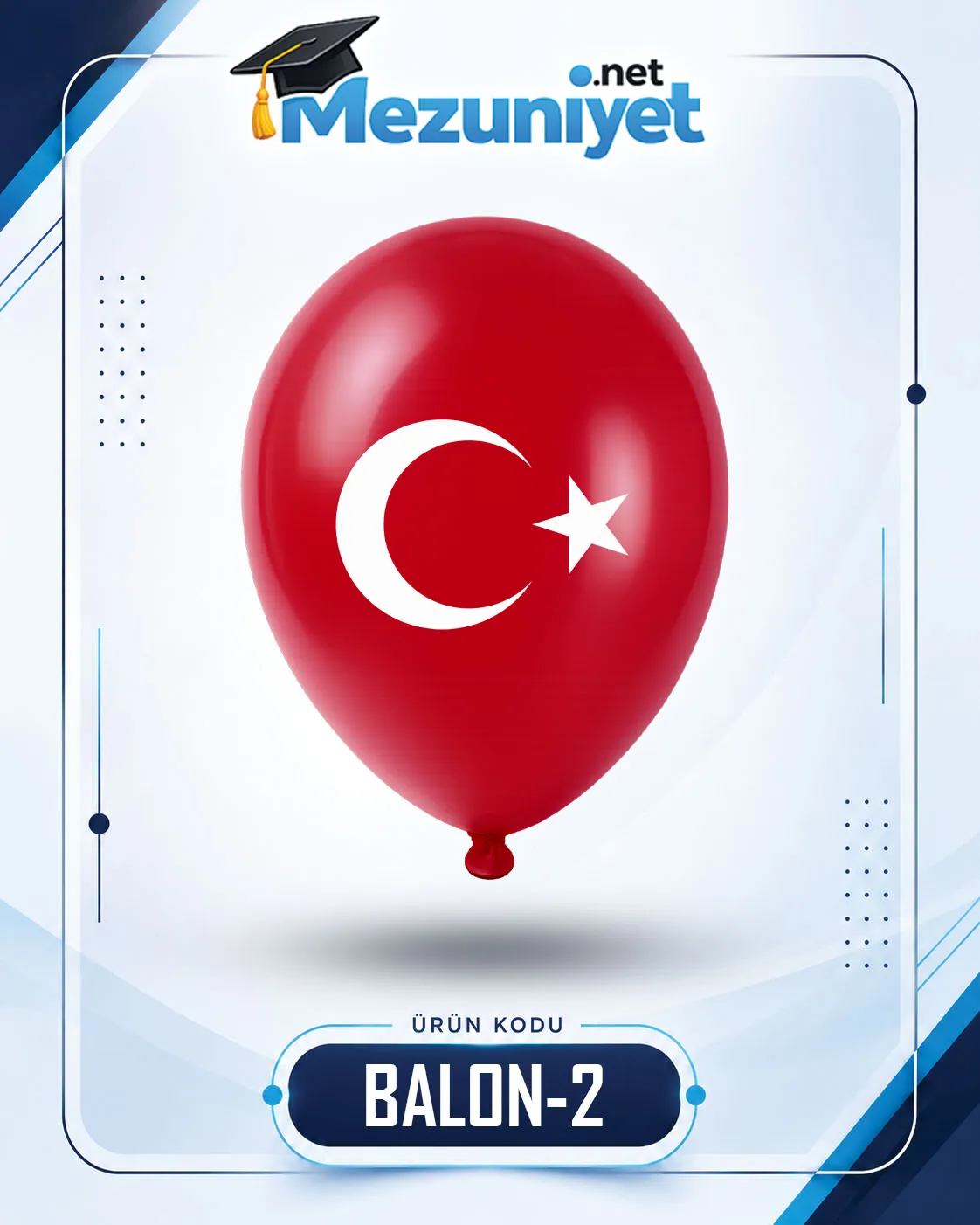 Ayyıldız Baskılı Balon - Kırmızı (100 Adet) - Mezuniyet.Net