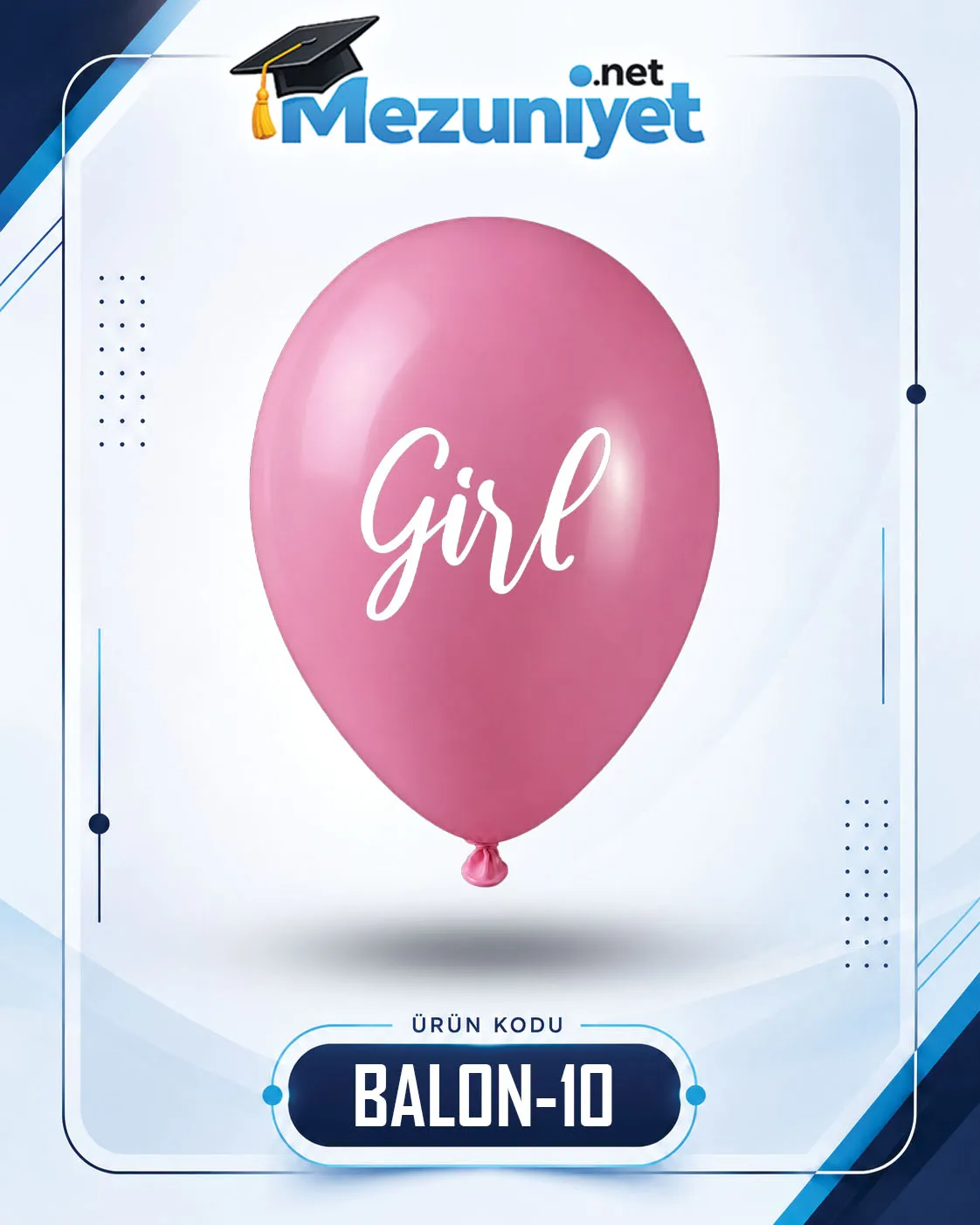 It's a Girl Baskılı Balon - Pembe (100 Adet) - Mezuniyet.Net