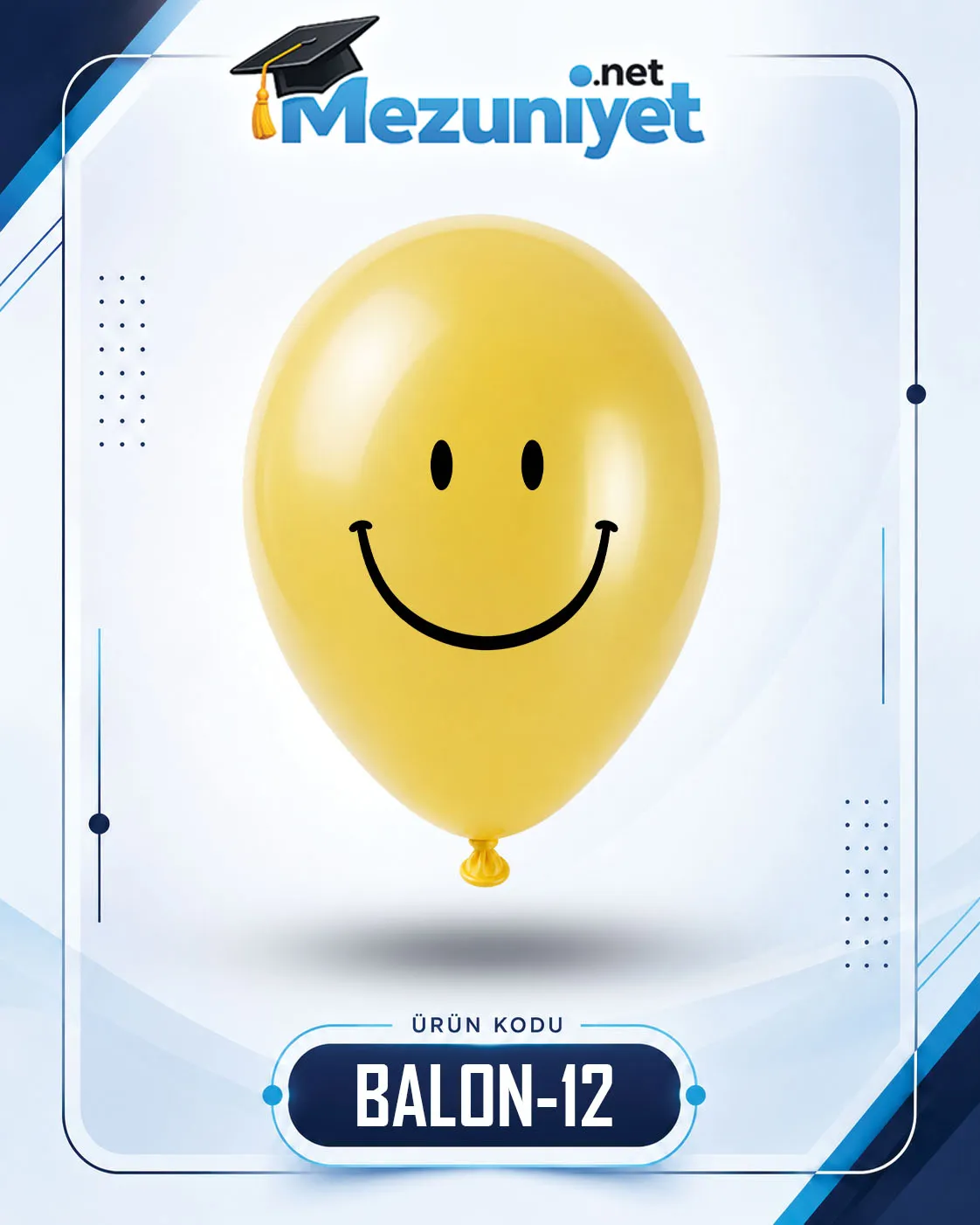 Gülen Surat  Baskılı Balon - Sarı (100 Adet) - Mezuniyet.Net