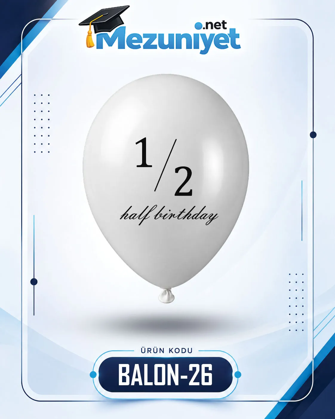 Yenidoğan Baskılı Balon - Beyaz (100 Adet) - Mezuniyet.Net