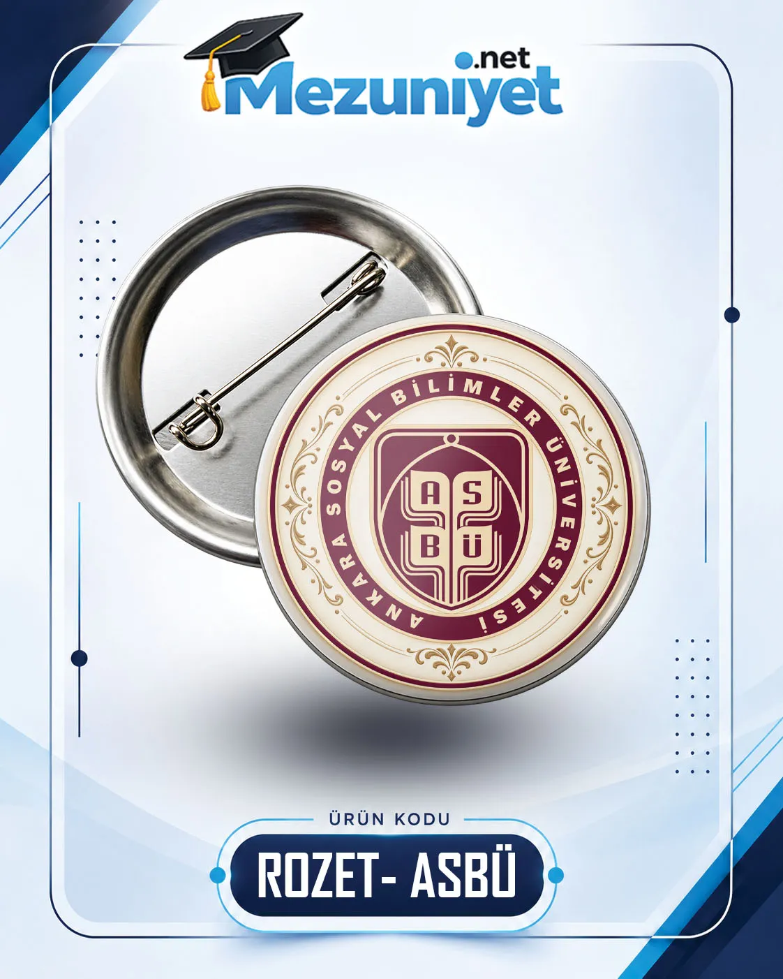 58mm Buton Rozet - ASBÜ - Mezuniyet.Net