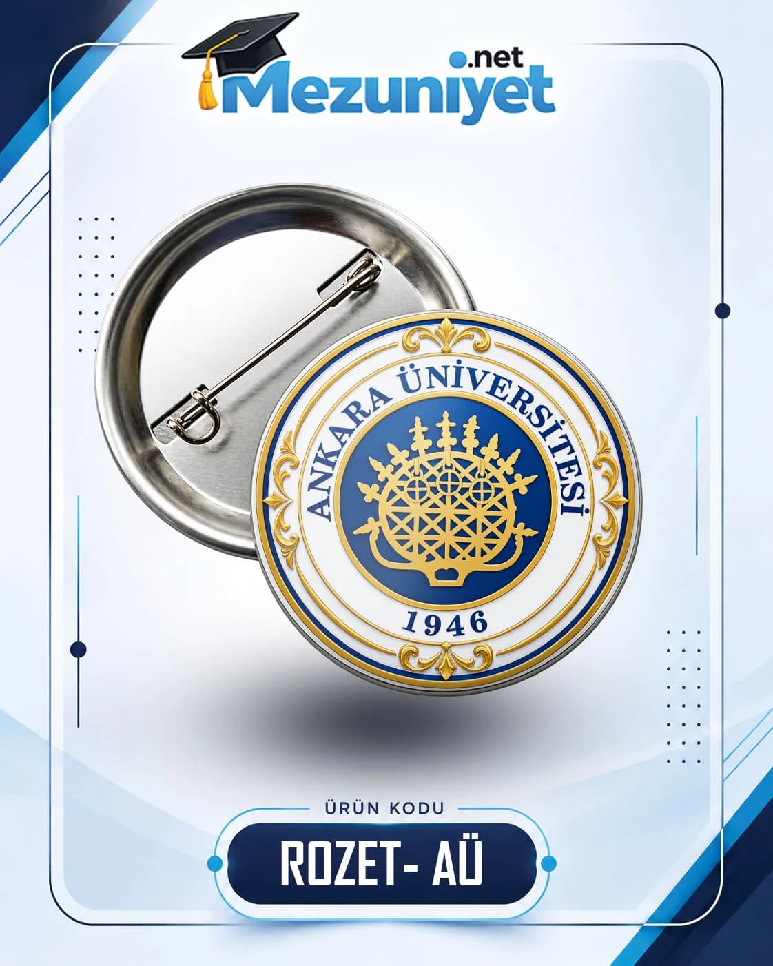 58mm Buton Rozet - AÜ - Mezuniyet.Net