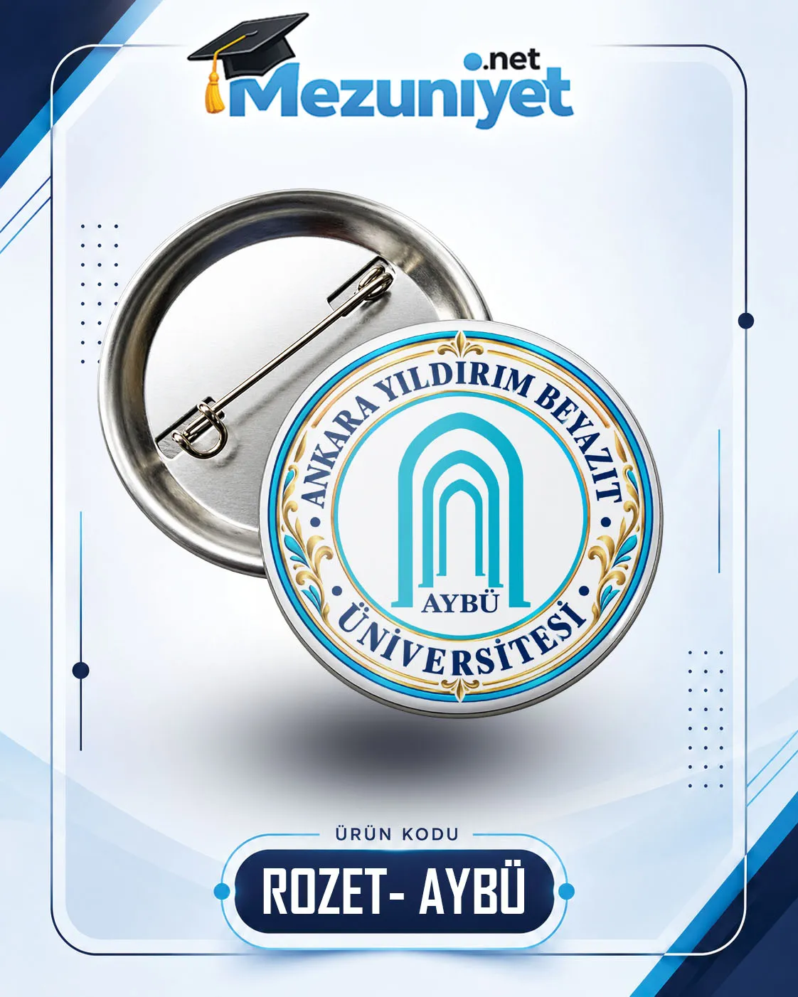 58mm Buton Rozet - AYBÜ - Mezuniyet.Net