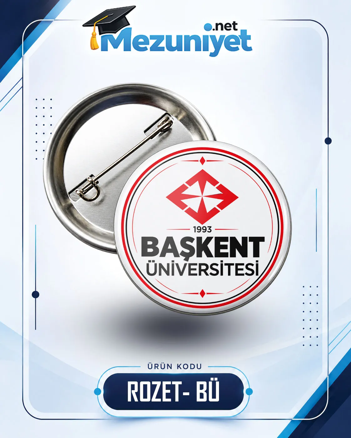 58mm Buton Rozet - BÜ - Mezuniyet.Net