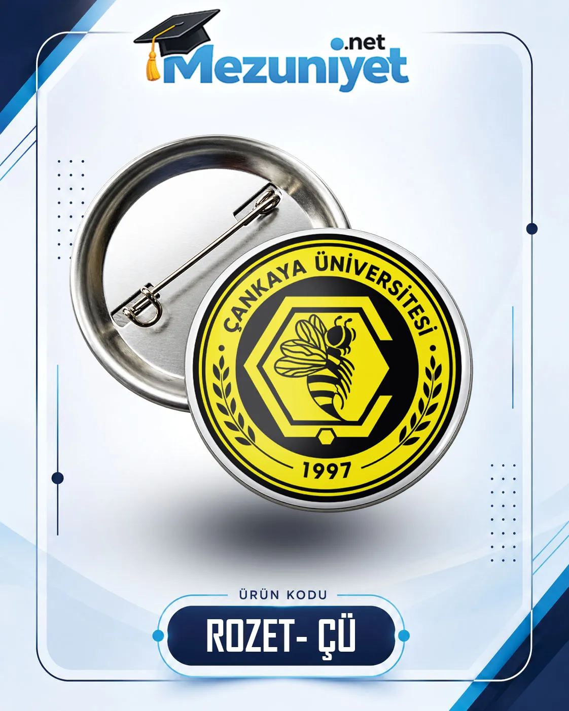 58mm Buton Rozet - ÇÜ - Mezuniyet.Net