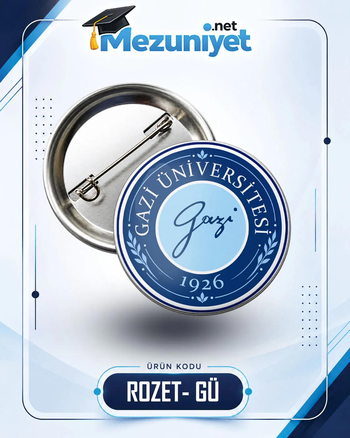 58mm Buton Rozet - GÜ - Mezuniyet.Net