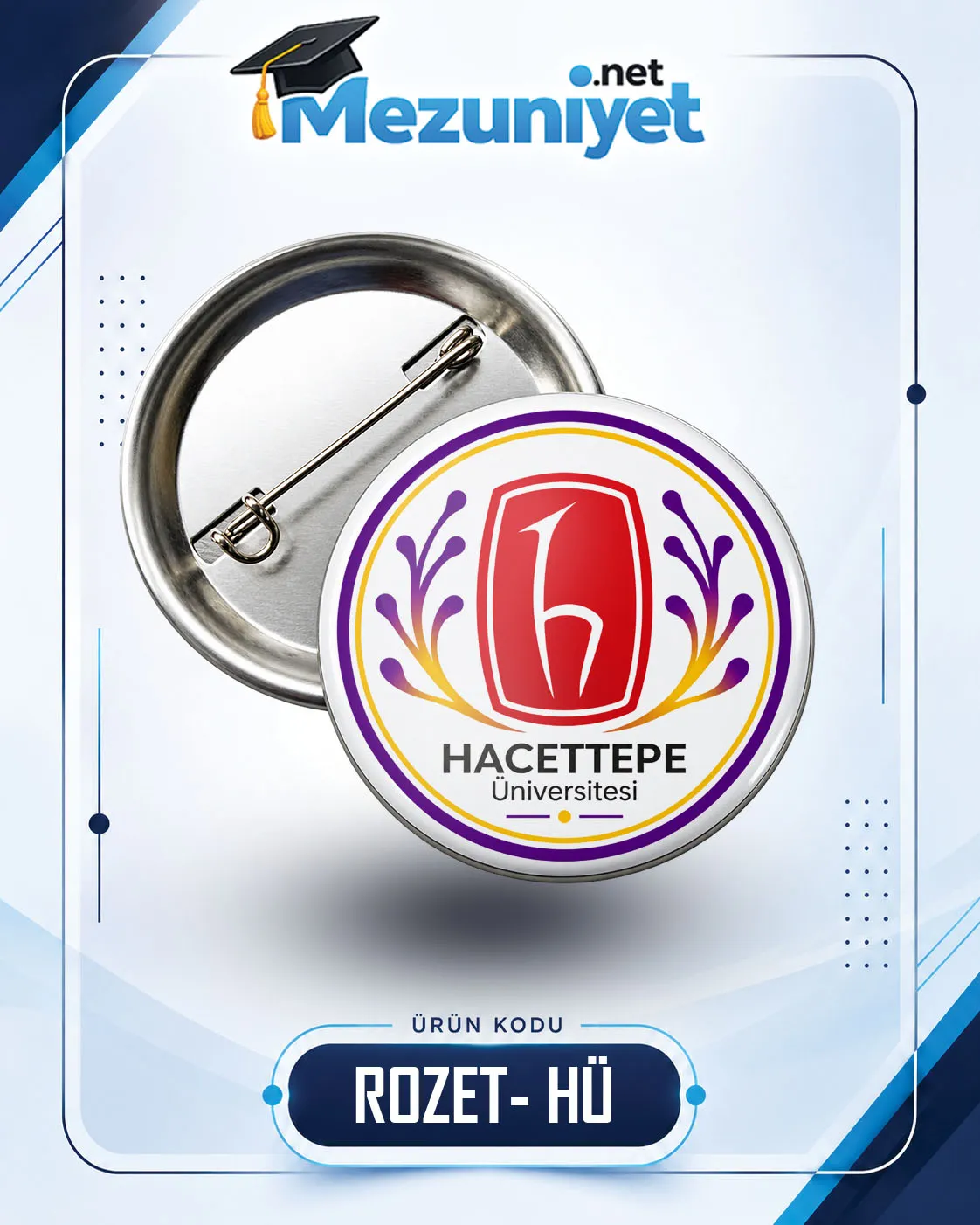 58mm Buton Rozet - HÜ - Mezuniyet.Net