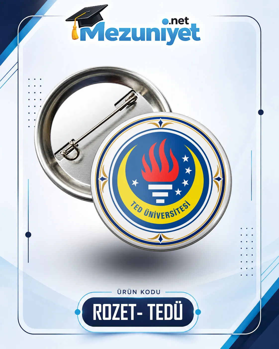 58mm Buton Rozet - TEDÜ - Mezuniyet.Net