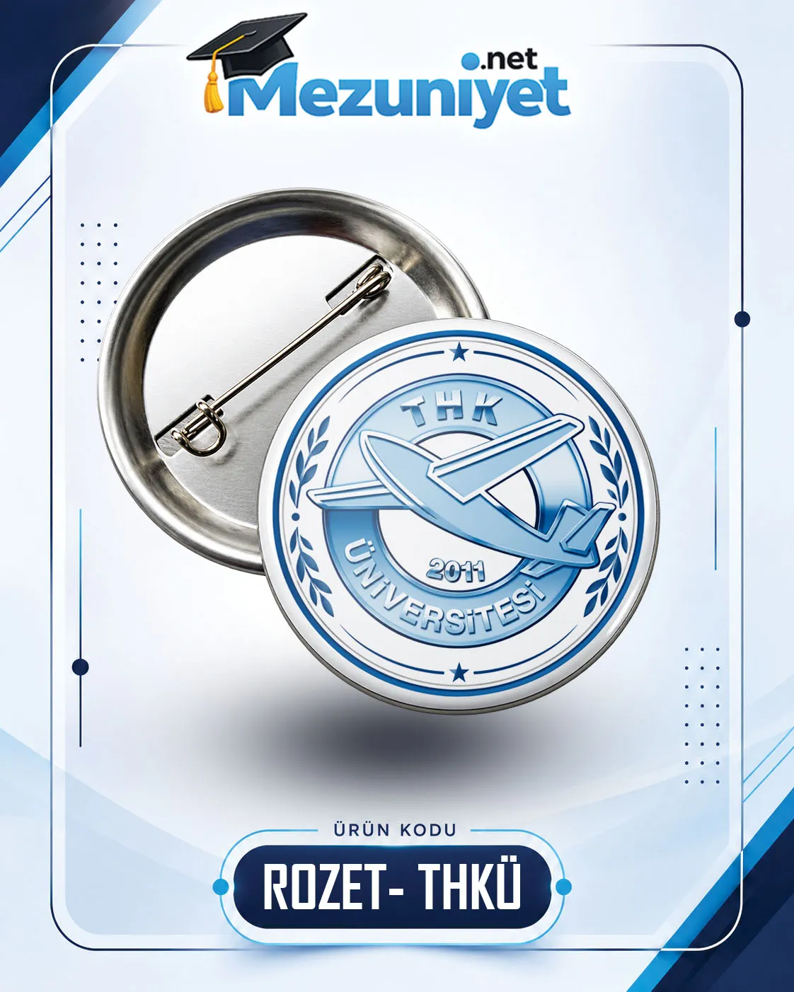 58mm Buton Rozet - THKÜ - Mezuniyet.Net