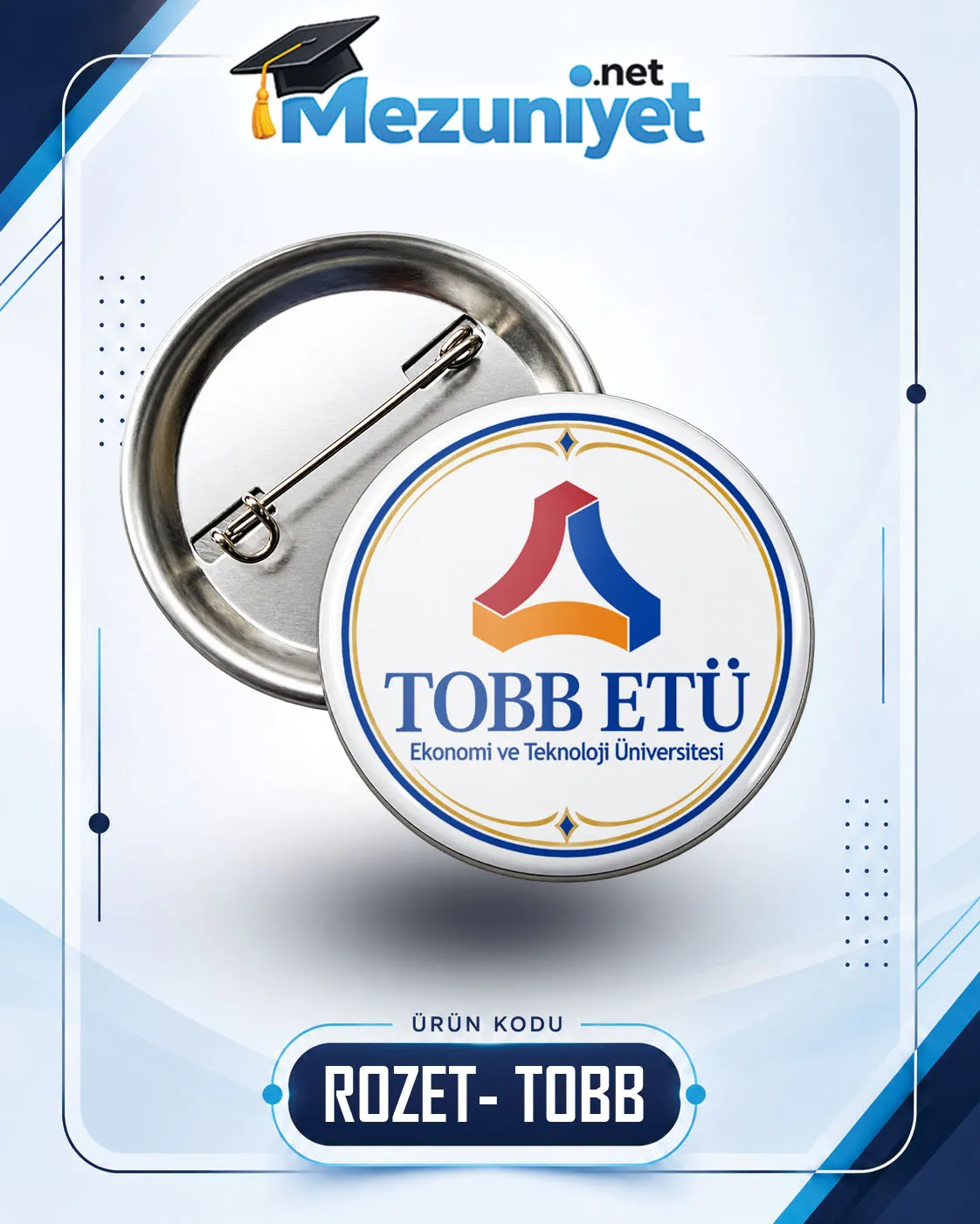 58mm Buton Rozet - TOBB ETÜ - Mezuniyet.Net