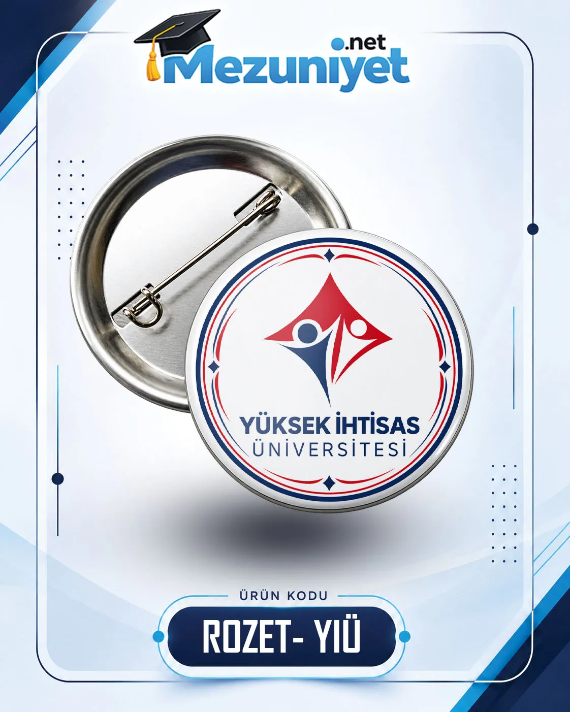 58mm Buton Rozet - YIÜ - Mezuniyet.Net