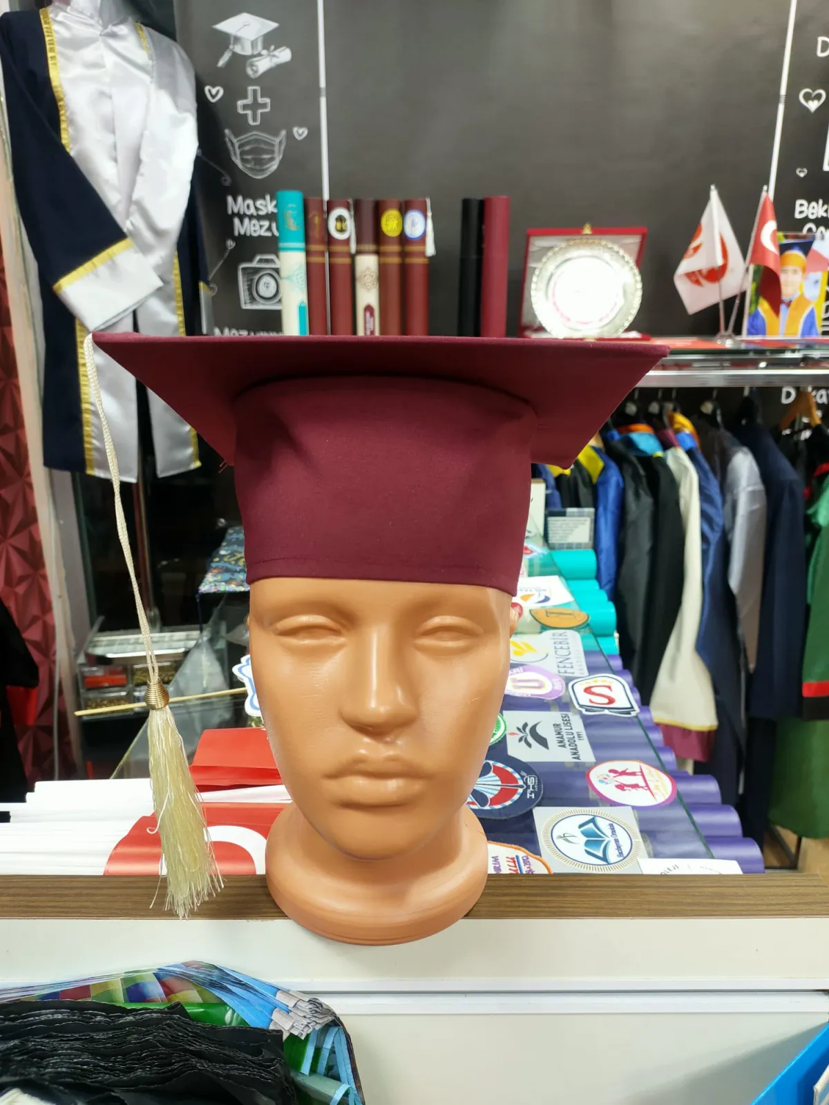 Mezuniyet kepi - Bordo Alpaka - Mezuniyet.Net
