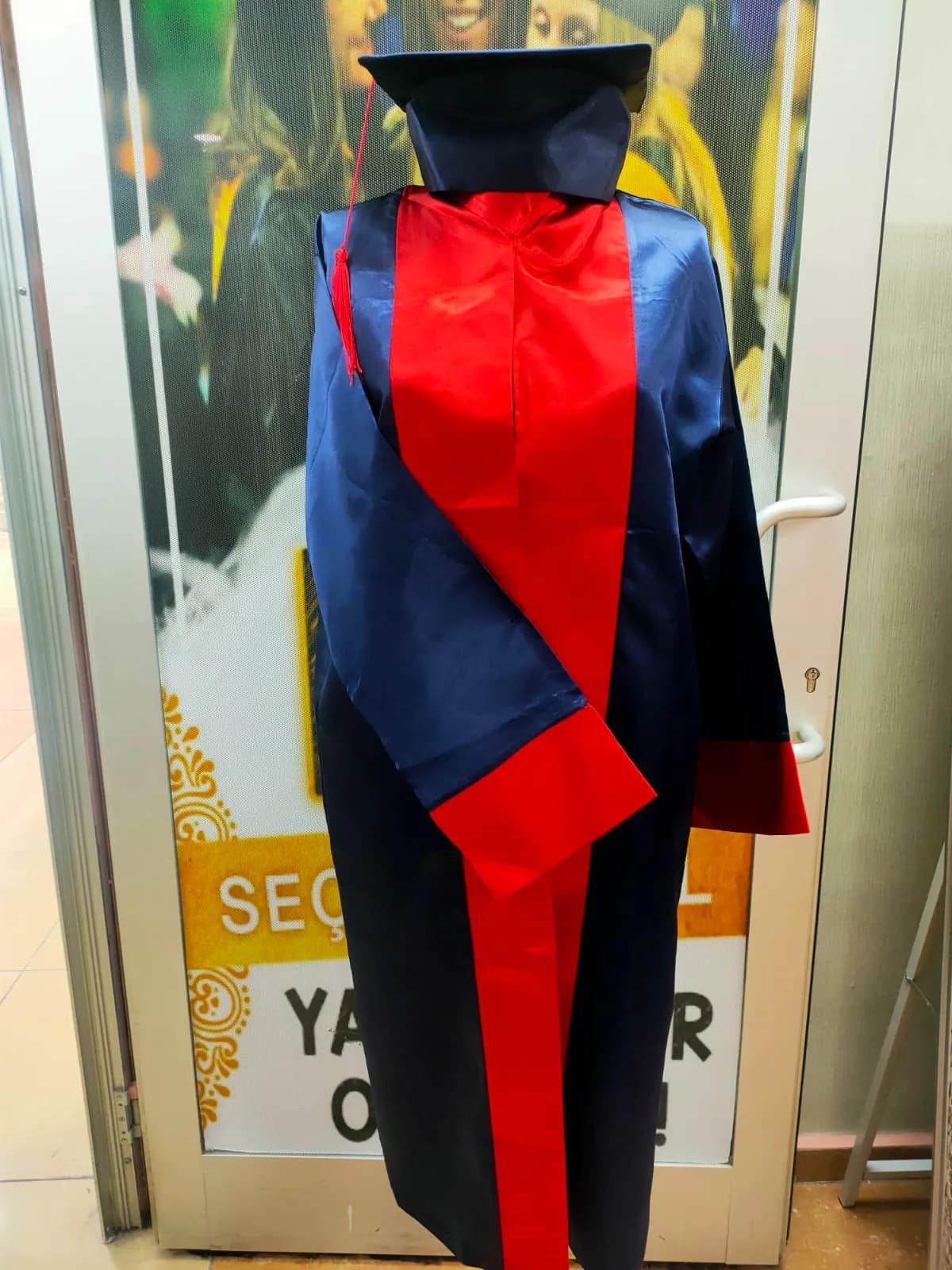 Lacivert Kırmızı - Lise Cübbesi