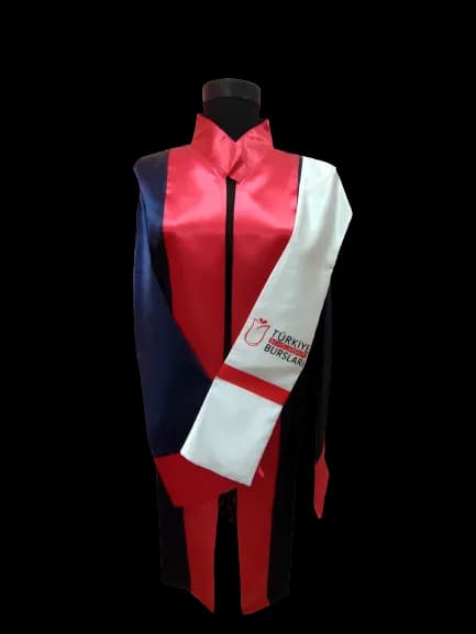 Lacivert Nar Çiçeği - Lise Cübbesi - Şallı Model