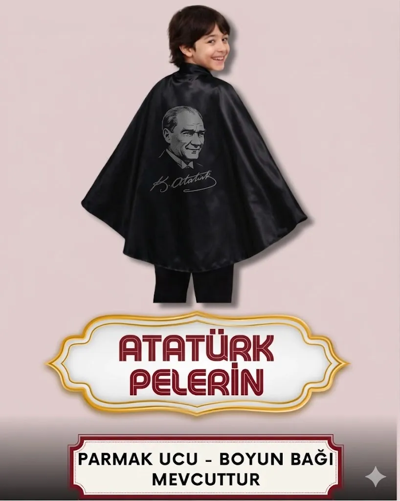 Atatürk Süliet Baskılı Pelerin - Mezuniyet.Net