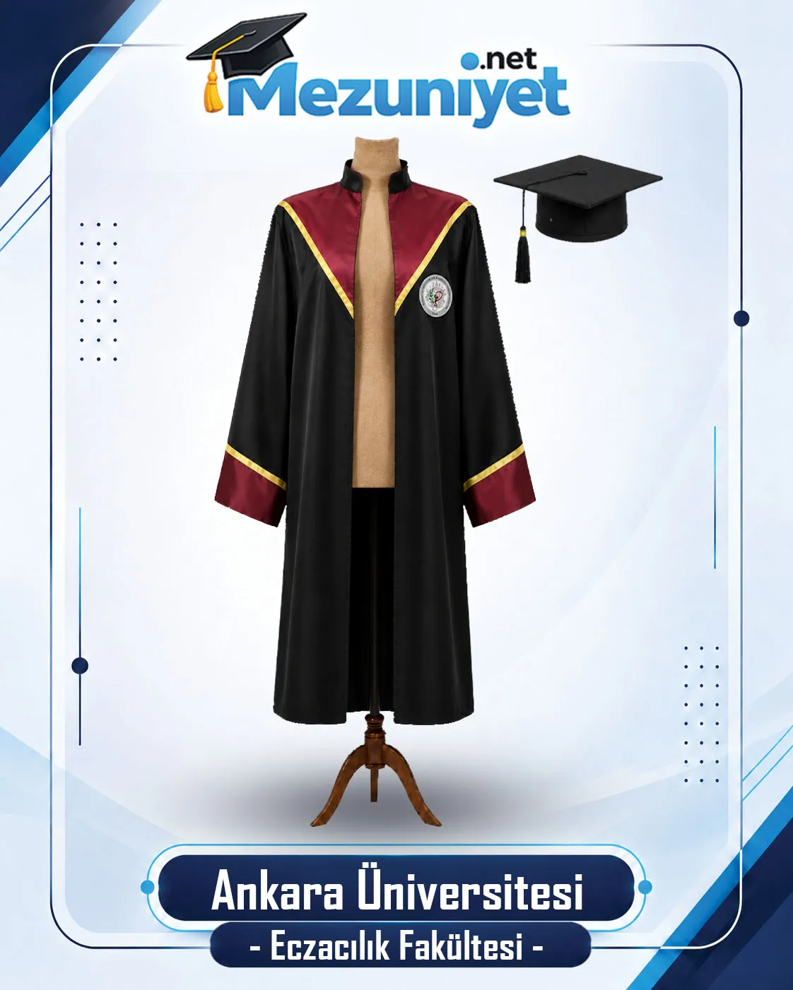Ankara Üniversitesi Eczacılık Cübbesi - Mezuniyet.Net