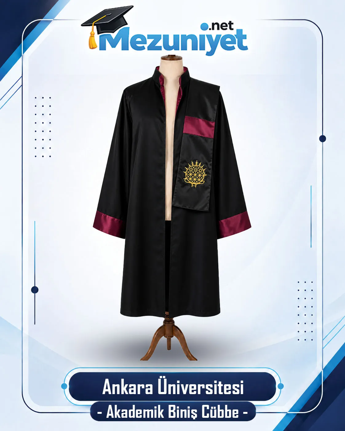 Ankara Üniversitesi Akademik Cübbe - Mezuniyet.Net