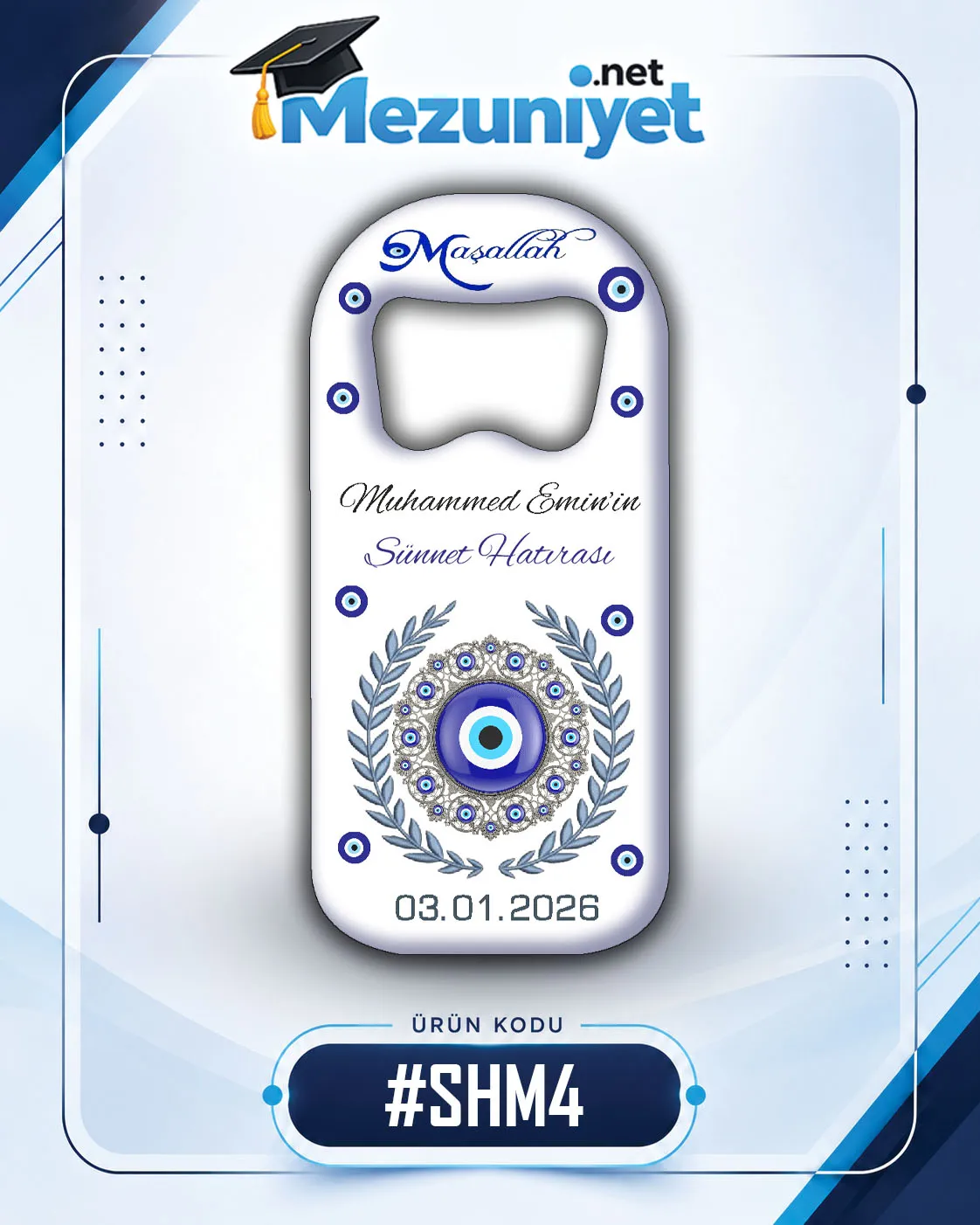 Dikdörtgen Açacak Magnet - Sünnet Tasarımı - SHM4 - Mezuniyet.Net