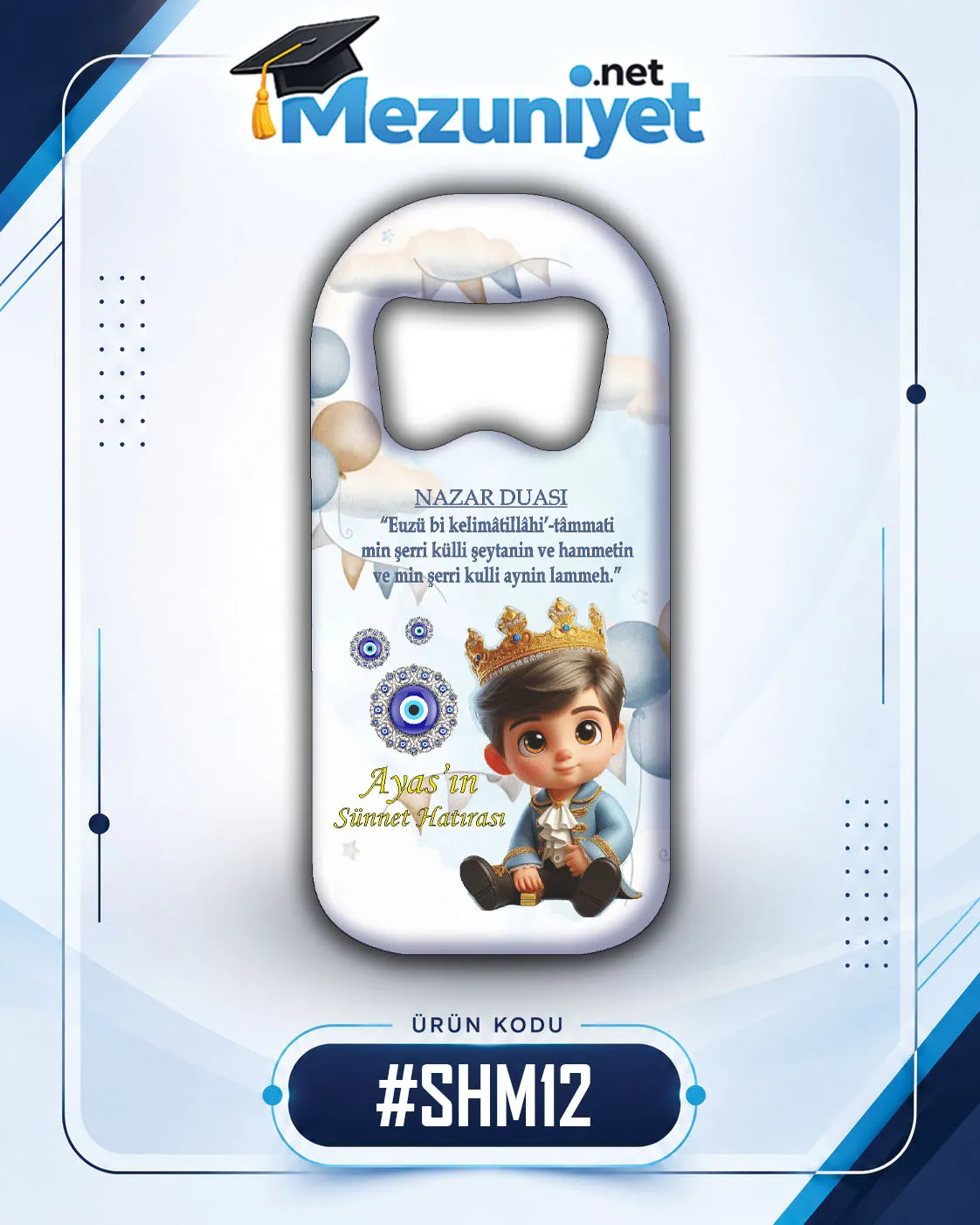 Dikdörtgen Açacak Magnet - Sünnet Tasarımı - SHM12 - Mezuniyet.Net