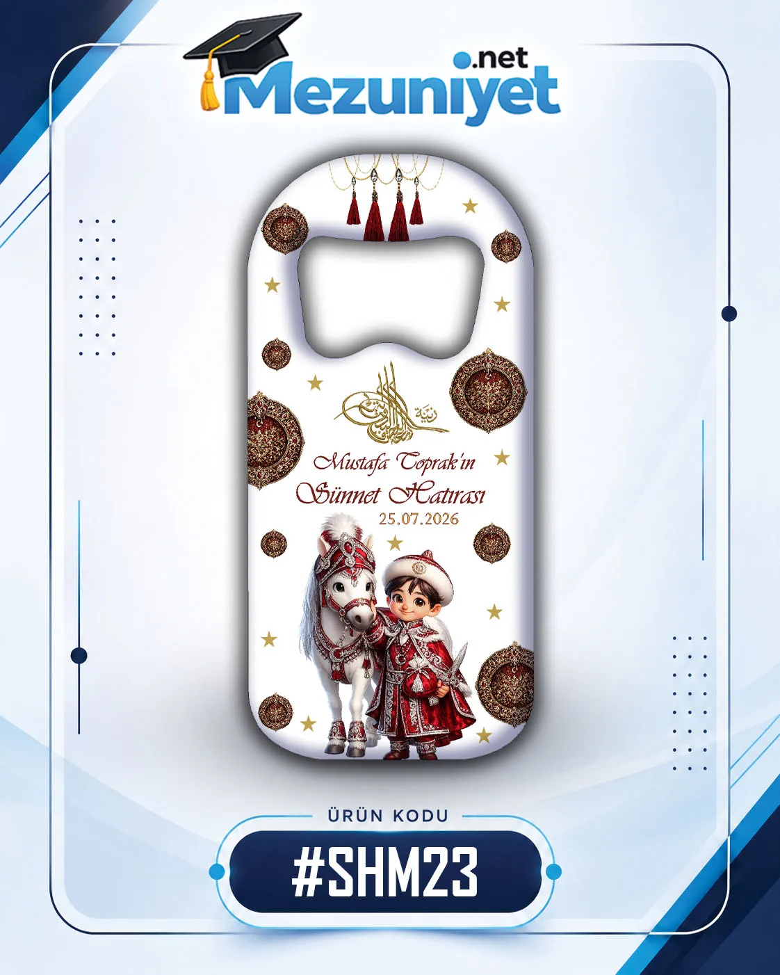 Dikdörtgen Açacak Magnet - Sünnet Tasarımı - SHM23 - Mezuniyet.Net