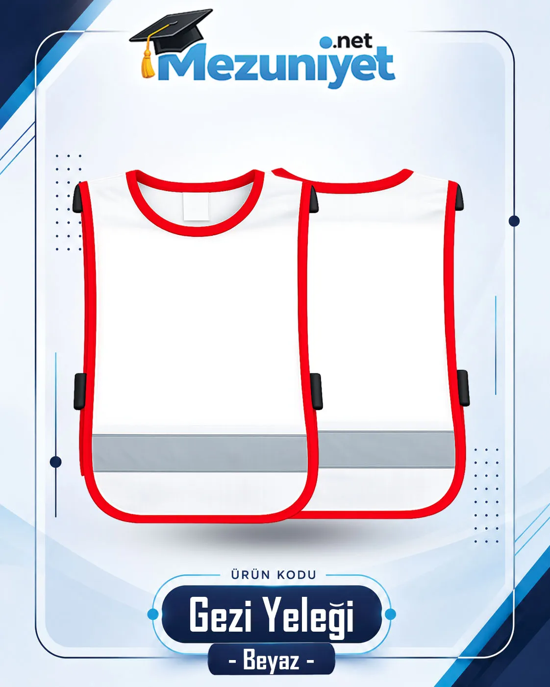 Gezi Yeleği - Beyaz - Mezuniyet.Net