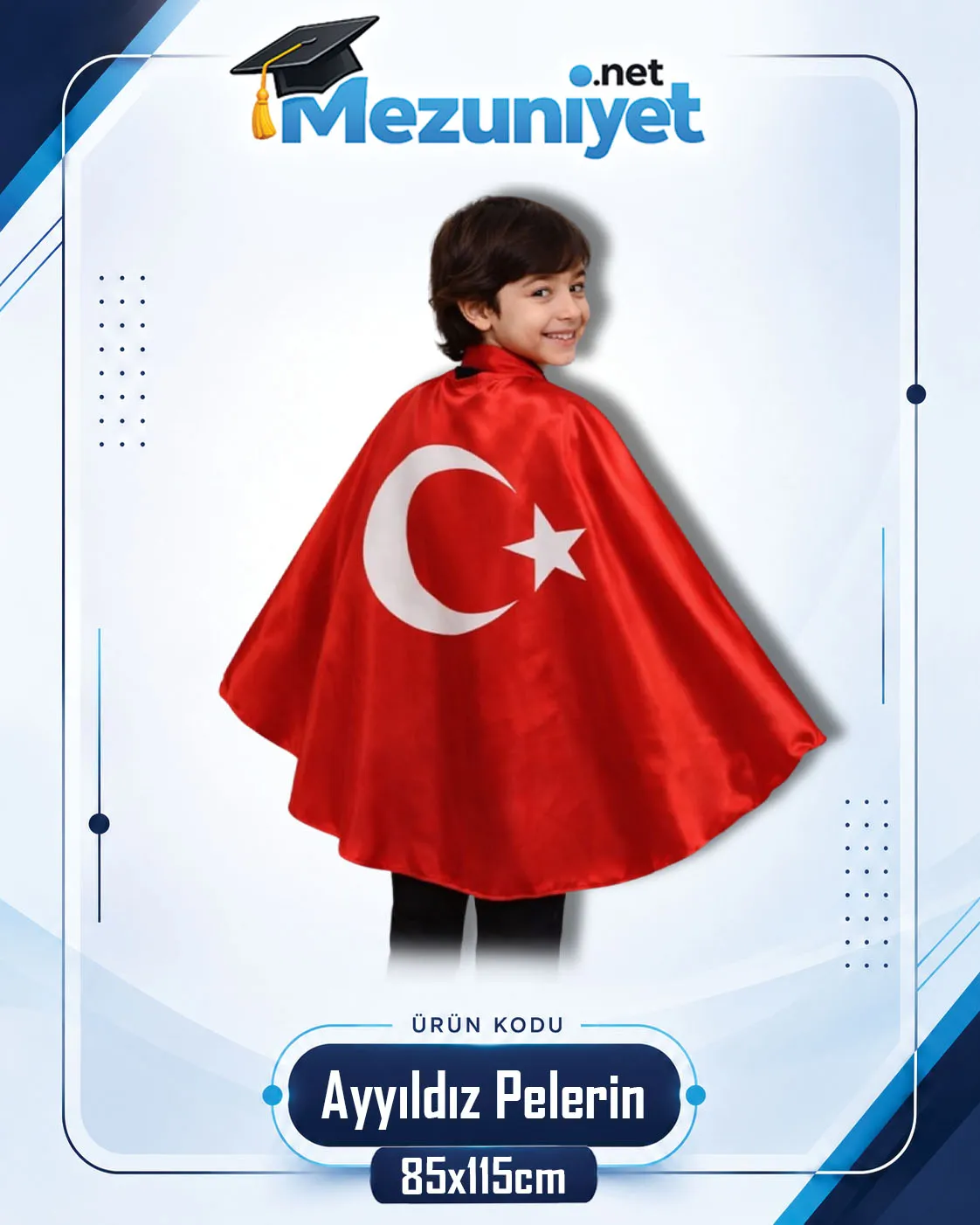 Ayyıldız Pelerin - 85x115cm - Mezuniyet.Net