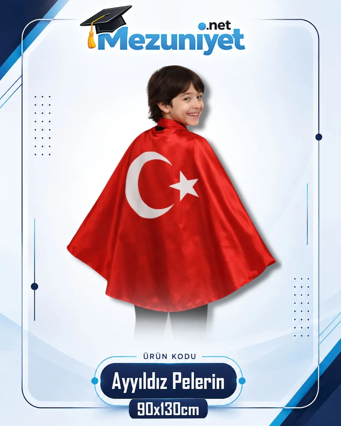 Ayyıldız Pelerin - 90x130cm - Mezuniyet.Net