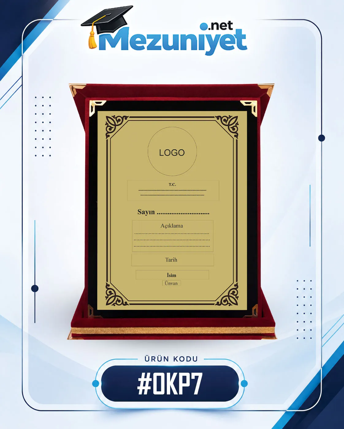 Albüm Plaket - OKP7 - Mezuniyet.Net