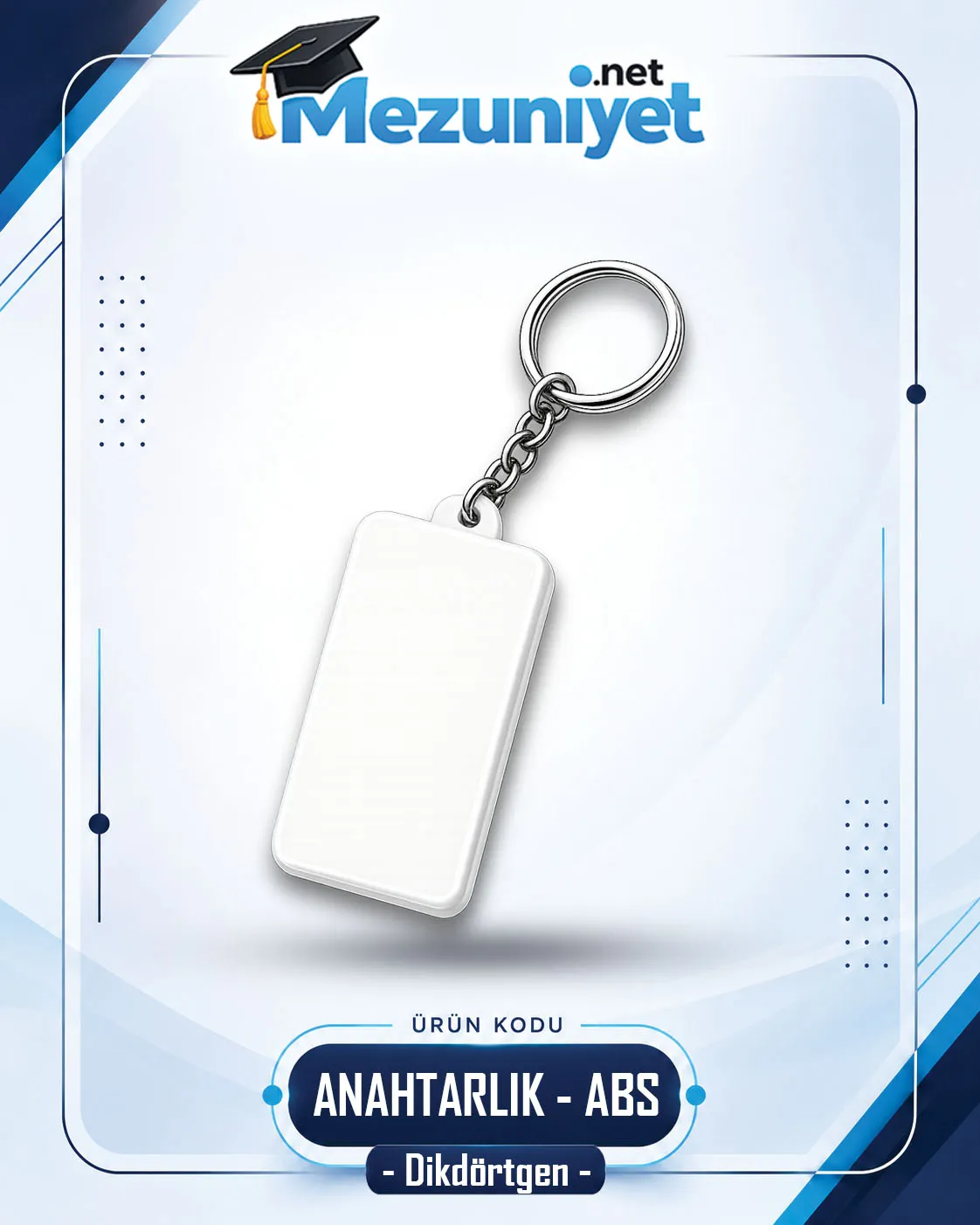 Dikdörtgen Model Anahtarlık - ABS - Mezuniyet.Net
