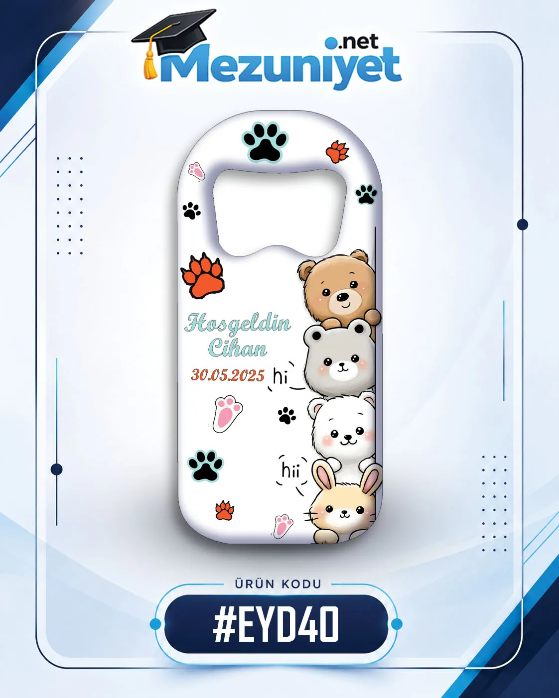 Erkek Yeni Doğan Magnetleri - EYD40 - Mezuniyet.Net