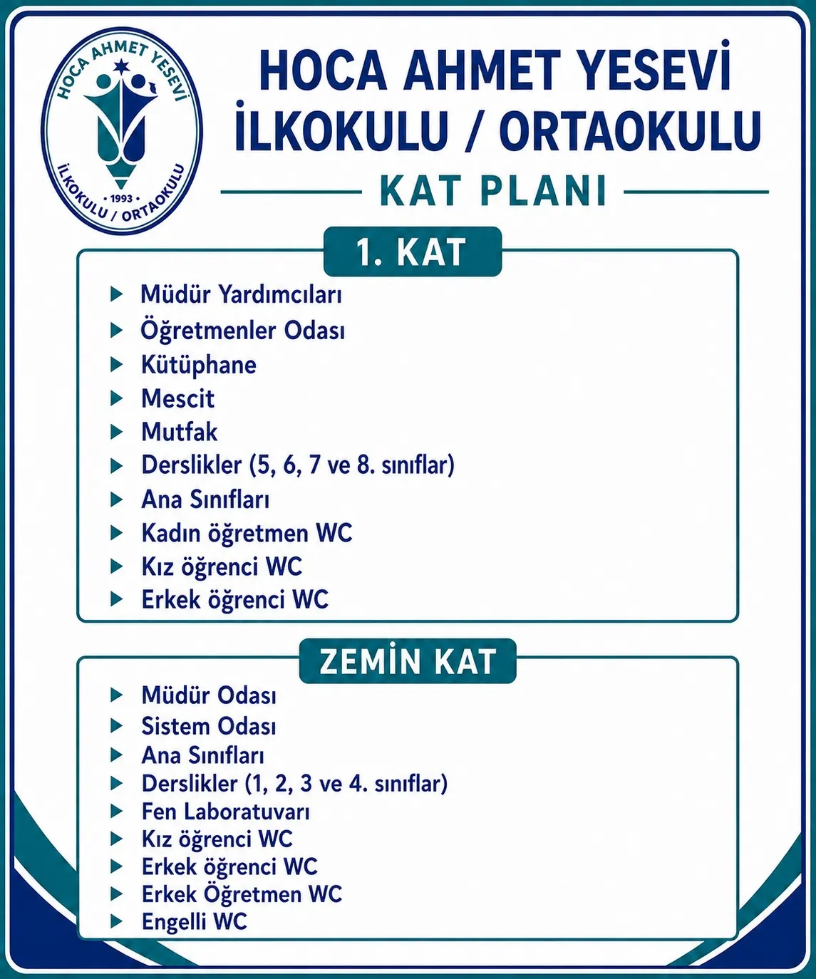 Okul Yönlendirme Tabelası ( Dakota ) - Mezuniyet.Net