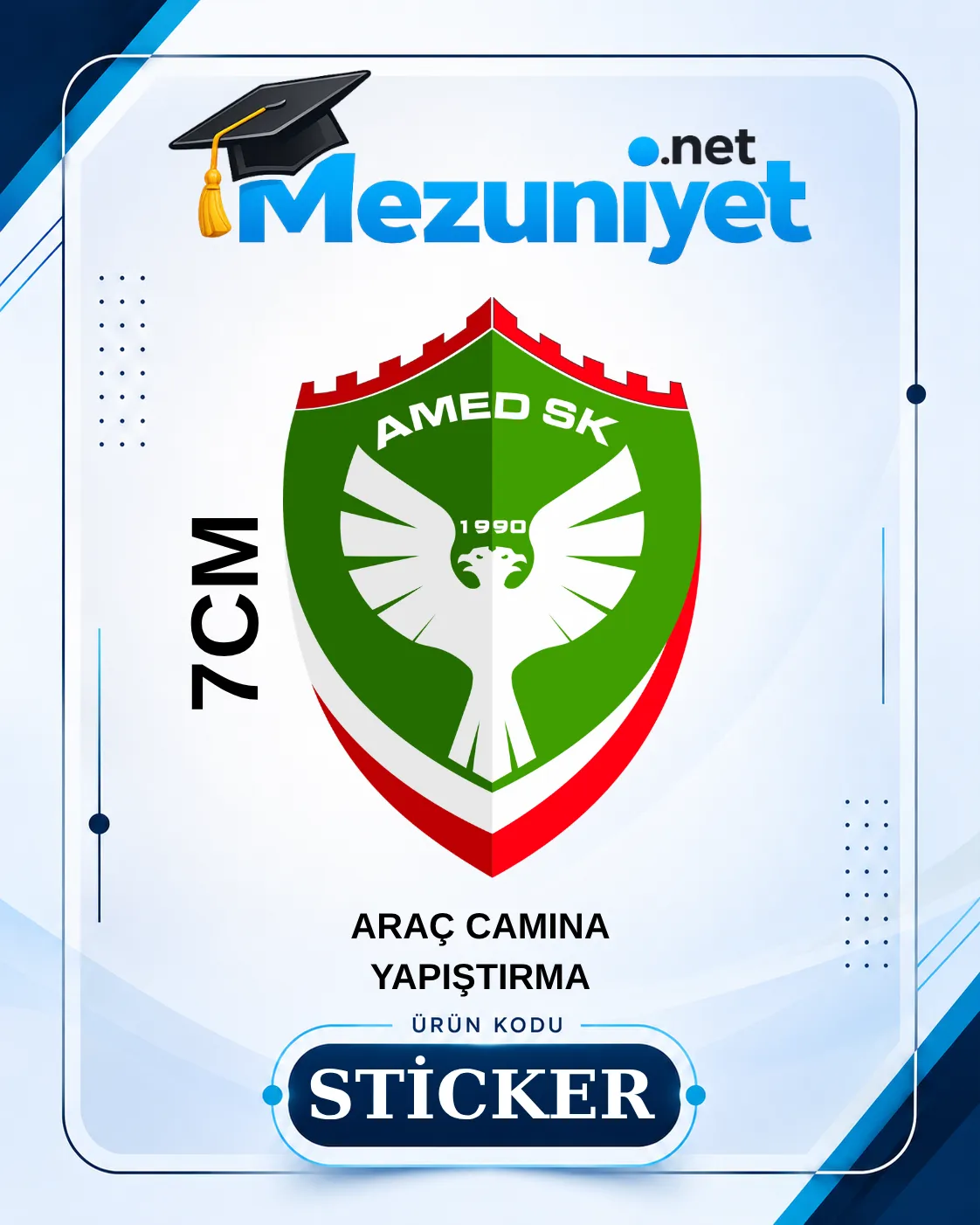 Amedspor Oto Sticker - 7cm Yapışkanlı - Mezuniyet.Net
