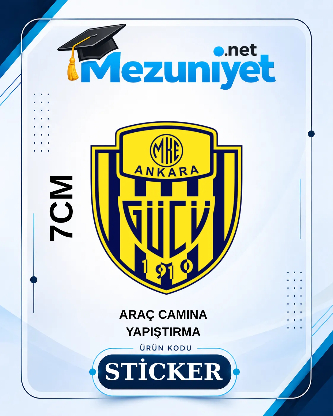 Ankaragücü Oto Sticker - 7cm Yapışkanlı - Mezuniyet.Net