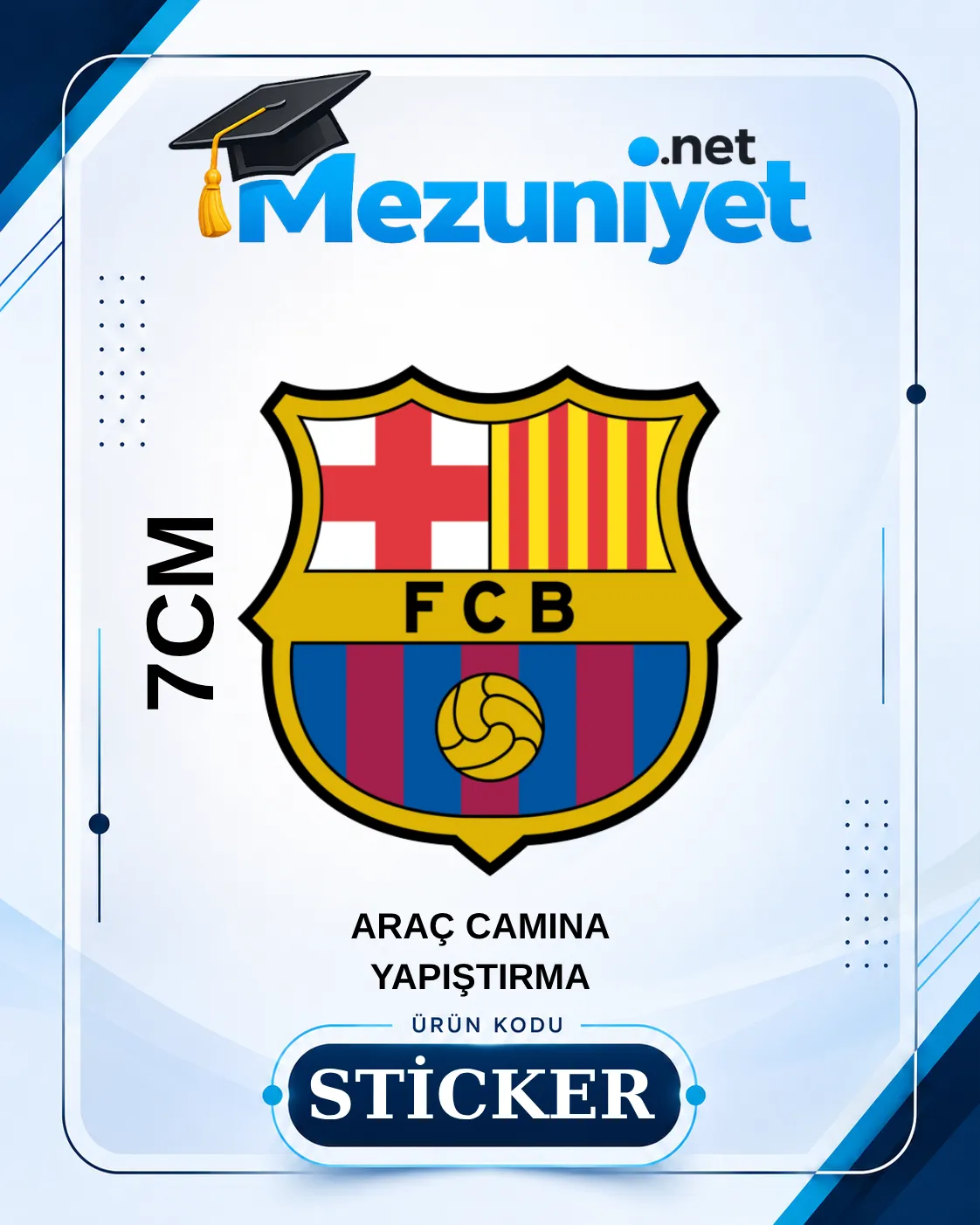 Barselona Oto Sticker - 7cm Yapışkanlı - Mezuniyet.Net
