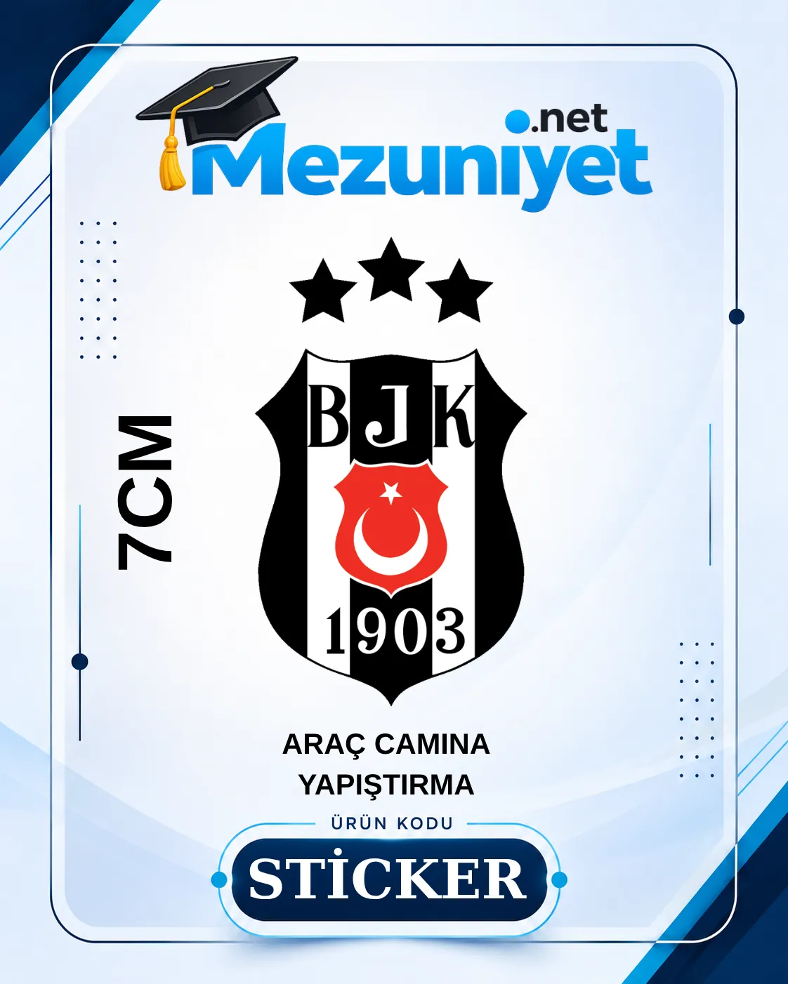 Beşiktaş Oto Sticker - 7cm Yapışkanlı - Mezuniyet.Net