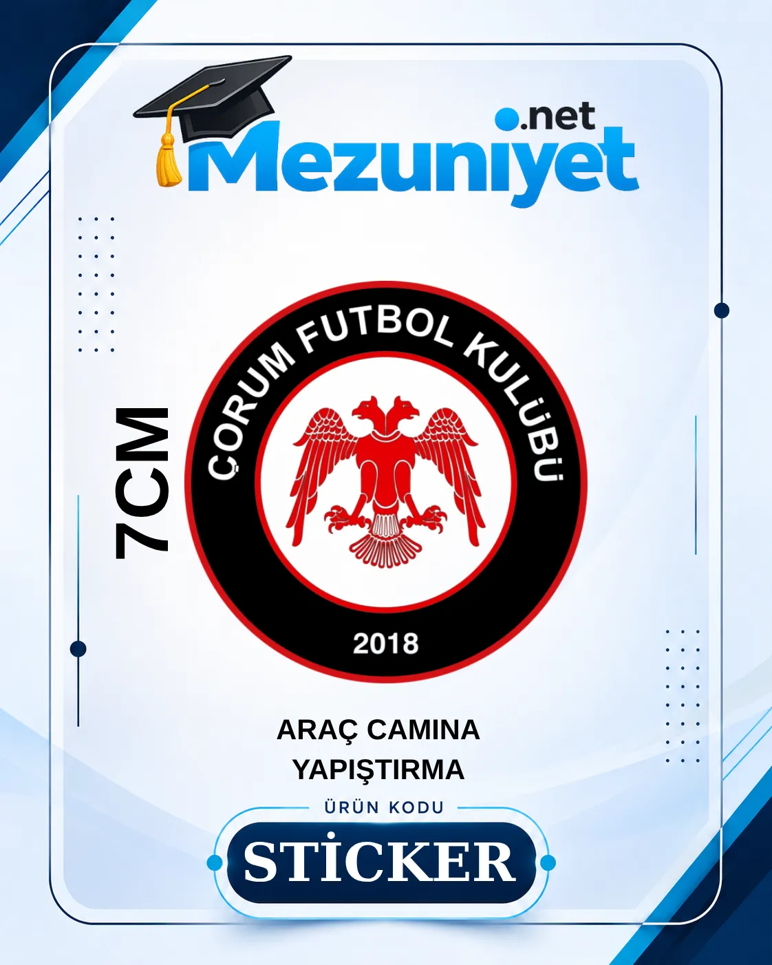 Çorumspor Oto Sticker - 7cm Yapışkanlı - Mezuniyet.Net