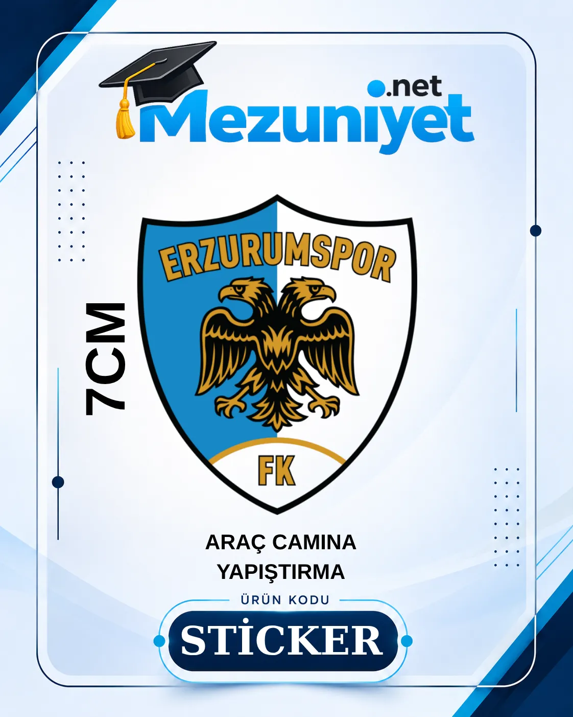 Erzurumspor Oto Sticker - 7cm Yapışkanlı - Mezuniyet.Net