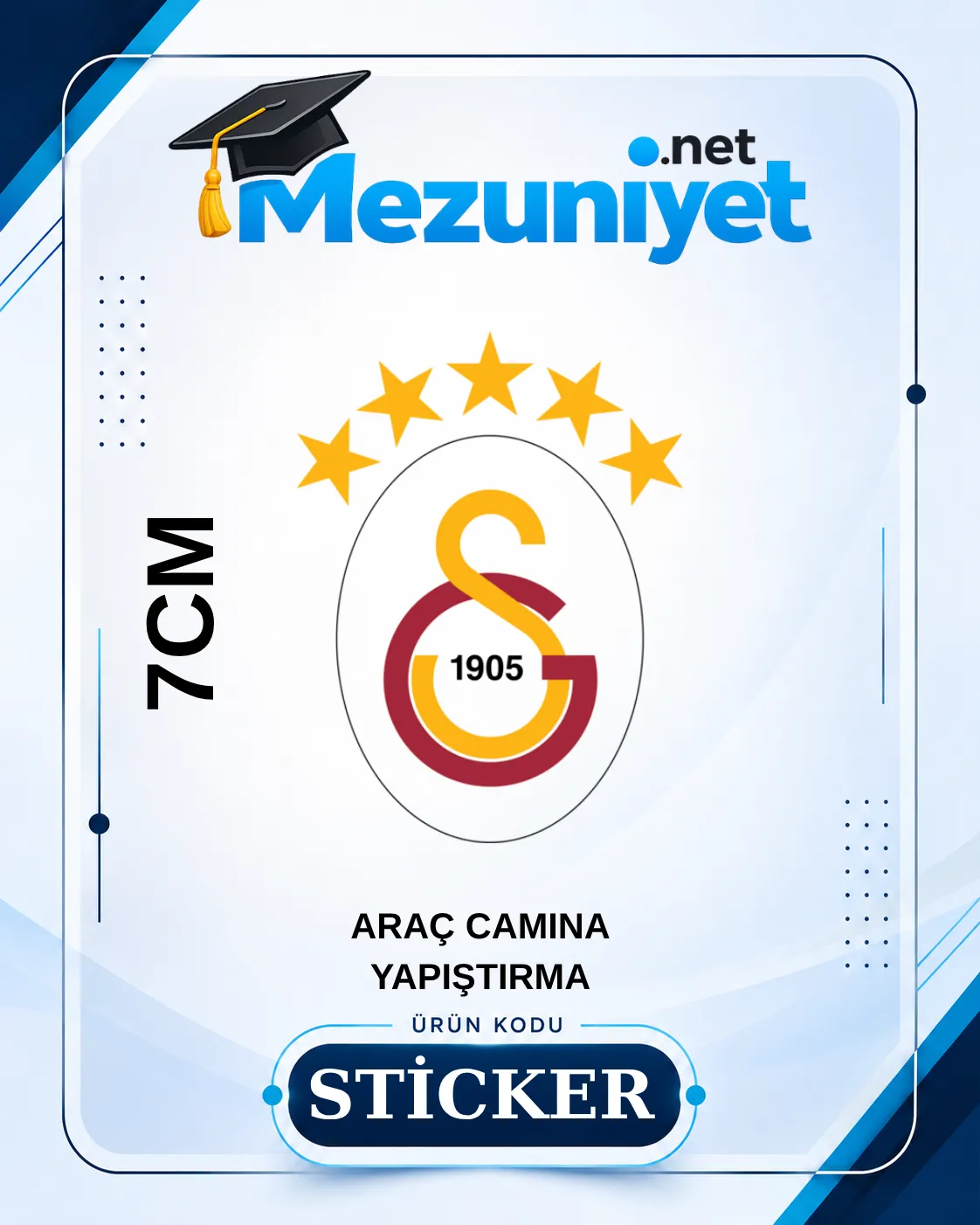 Galatasaray Oto Sticker - 7cm Yapışkanlı - Mezuniyet.Net