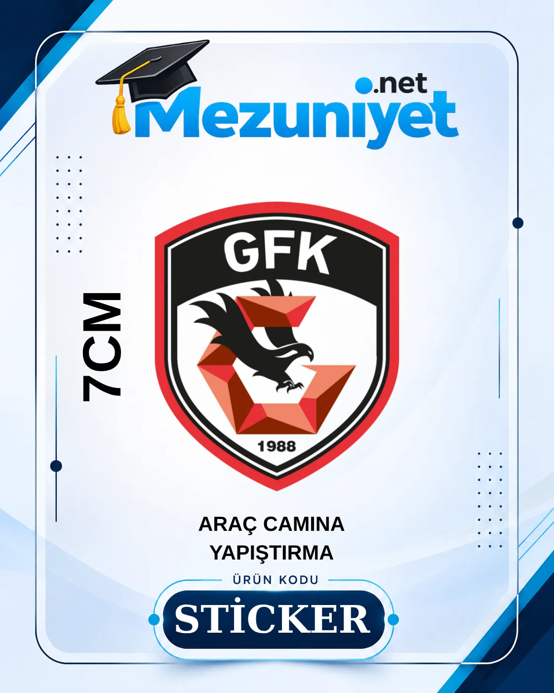 Gaziantep Spor Oto Sticker - 7cm Yapışkanlı - Mezuniyet.Net