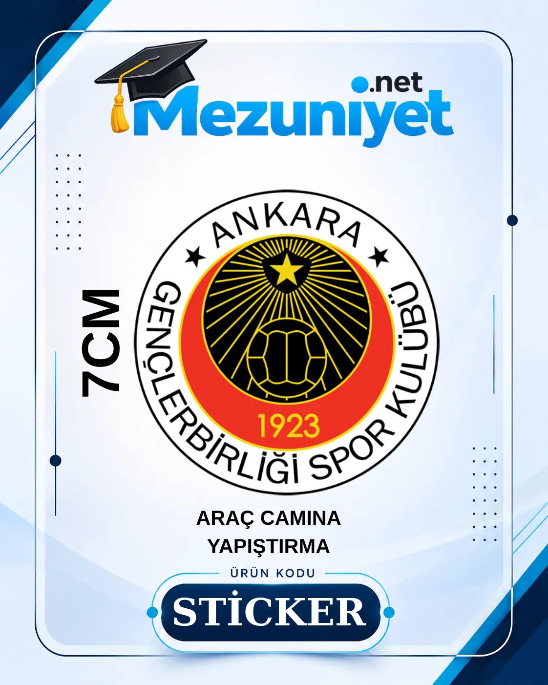 Gençlerbirliği Oto Sticker - 7cm Yapışkanlı - Mezuniyet.Net