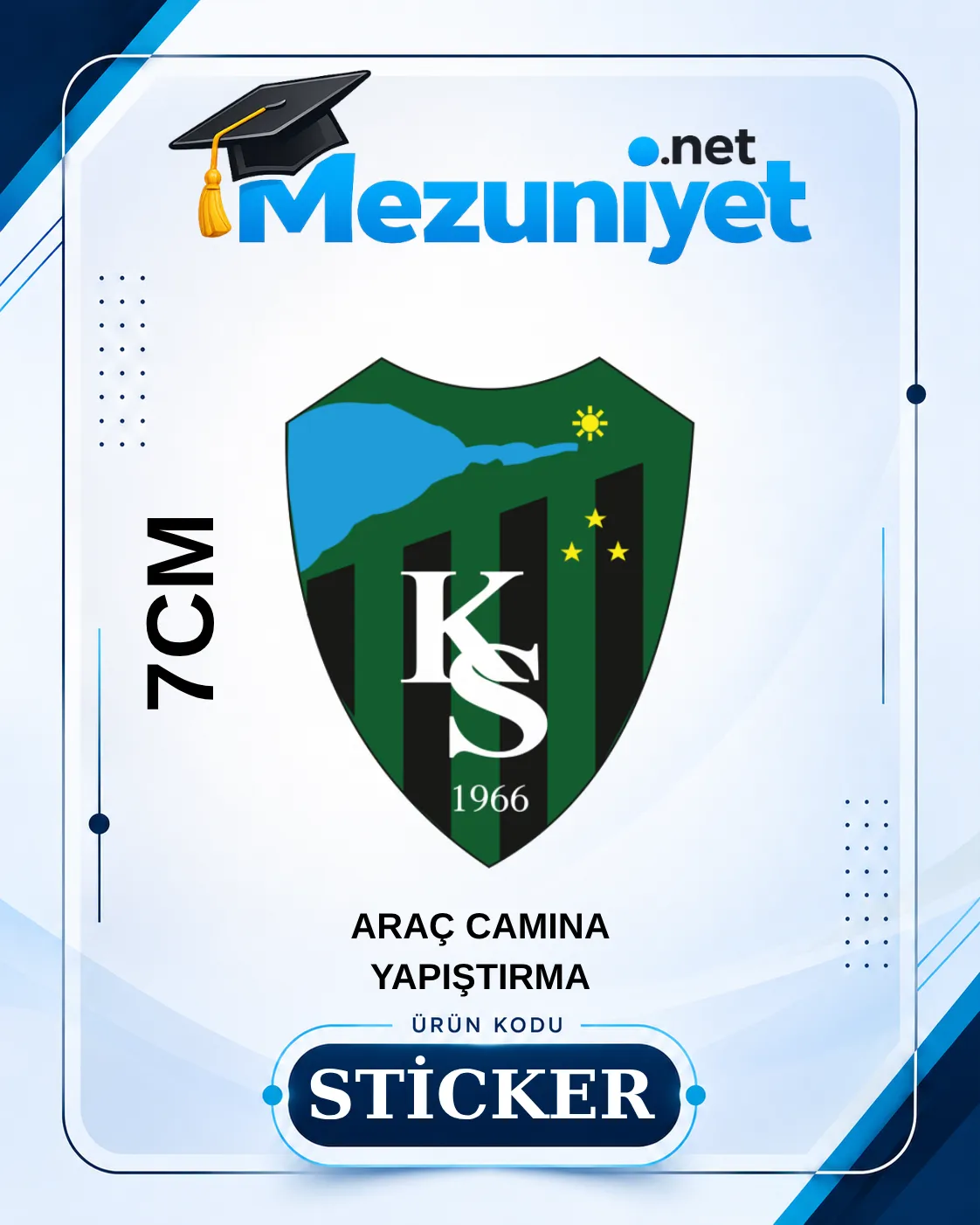 Kocaelispor Oto Sticker - 7cm Yapışkanlı - Mezuniyet.Net