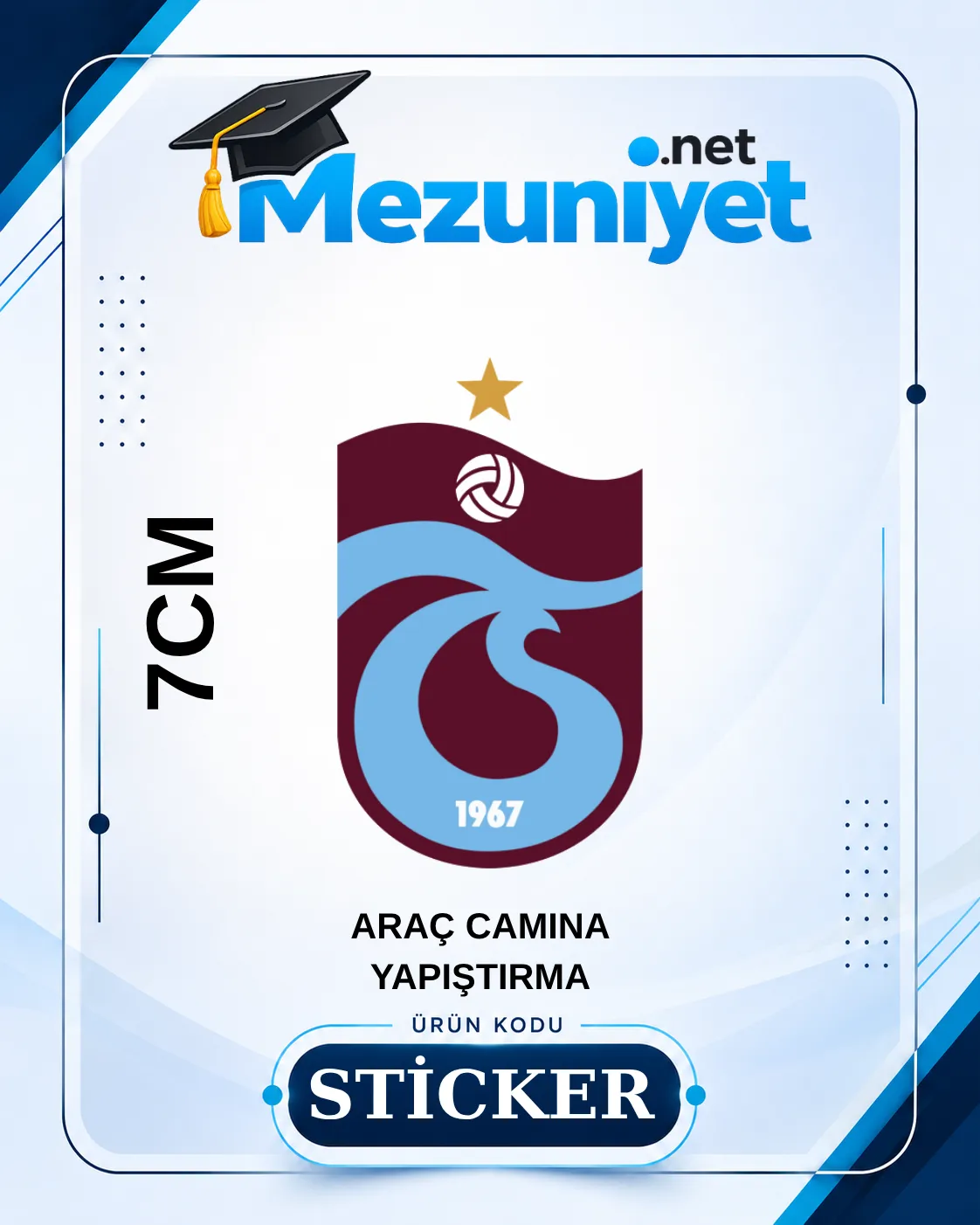 Trabzonspor Oto Sticker - 7cm Yapışkanlı - Mezuniyet.Net