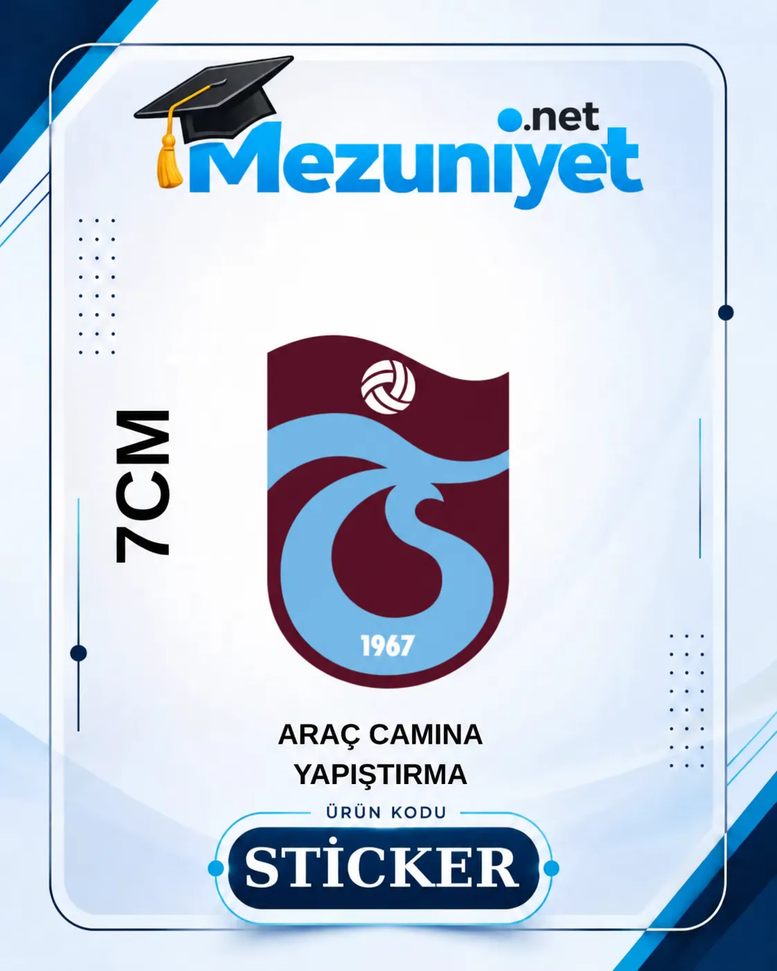 Trabzonspor Oto Sticker - 7cm Yapışkanlı - Mezuniyet.Net