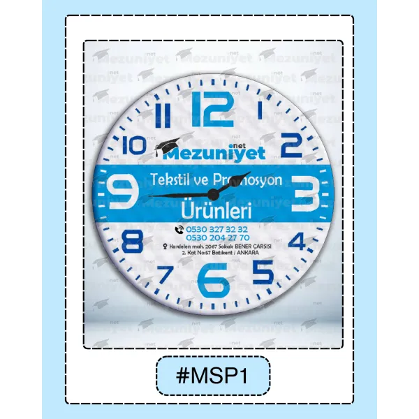 Promosyon Duvar Saatleri MDF - MSP01 - Mezuniyet.Net