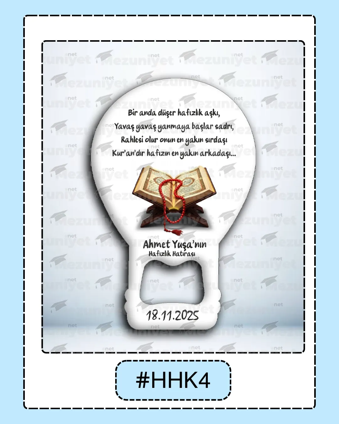 Kuran Okuma Hatırası Magnet - HHK4 - Mezuniyet.Net