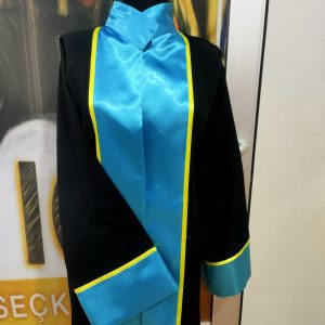 Alpaka Saten - Sarı Sim Şeritli - Mezuniyet Cübbesi