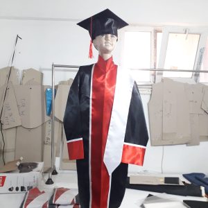 İlkokul - Siyah Kırmızı - Şeritli Şallı Model